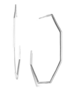 Giani Bernini Hexagon Open Hoop Earrings In Sterling Silver