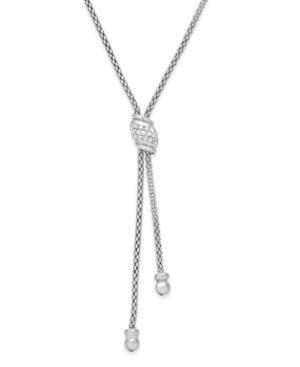 Diamond Mesh Lariat Necklace In Sterling Silver (1/6 Ct. T.w.)