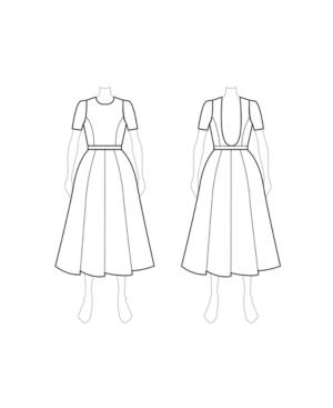 Fame And Partners Printed Full-skirt Dress