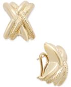 Etched X Clip-on Earrings In 14k Gold