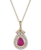 Certified Ruby (3/4 Ct. T.w.) & Diamond (1/3 Ct. T.w.) 18 Pendant Necklace In 14k Gold