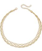 Inc International Concepts Gold-tone Braided Wire Collar Necklace, Only At Macy's