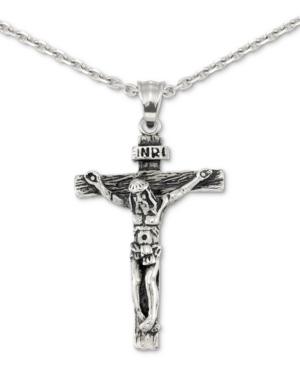 Legacy For Men By Simone I. Smith Crucifix 24 Pendant Necklace In Stainless Steel