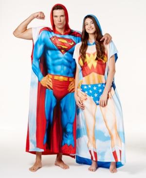 Briefly Stated Superman & Wonder Woman Poncho Set