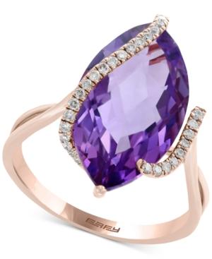 Effy Pink Amethyst (6-5/8 Ct. T.w.) & Diamond (1/8 Ct. T.w.) Ring In 14k Rose Gold