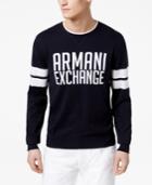 Armani Exchange Men's Striped-sleeve Logo Sweater