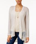 American Rag Lace-trim Open-knit Cardigan, Only At Macy's
