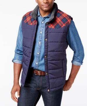 Weatherproof Vintage Men's Pieced Plaid Vest