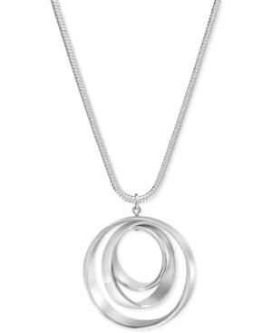 Alfani Silver-tone Orbital Pendant Necklace