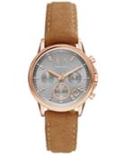 Ax Armani Exchange Women's Chronograph Lady Banks Light Brown Suede Strap Watch 36mm Ax4338