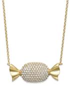 Simone I. Smith 18k Gold Over Sterling Silver Necklace, Clear Crystal Candy Pendant