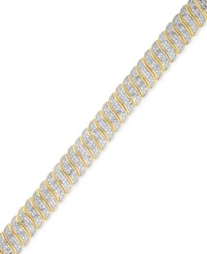 Victoria Townsend Diamond S-link Bracelet (1 Ct. T.w.) In 18k Gold Over Brass