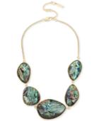 Kenneth Cole New York Gold-tone Abalone Stone Statement Necklace