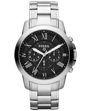 Fossil Men's Chronograph Q Grant Stainless Steel Bracelet Smartwatch 44mm Ftw10031