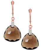 Smoky Quartz (12-5/8 Ct. T.w.) And Diamond Accent Earrings In 14k Rose Gold