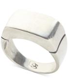 Degs & Sal Men's Flat Top Ring In Sterling Silver