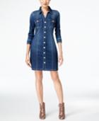 Inc International Concepts Curvy-fit Denim Dress, Only At Macy's
