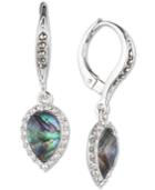 Judith Jack Sterling Silver Abalone, Crystal And Marcasite Drop Earrings