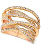Le Vian Red Carpet Diamond Crisscross Weave Ring (1-1/8 Ct. T.w.) In 14k Rose Gold