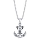 He Rocks Anchor With Rope Pendant Necklace In Stainless Steel, 24 Chain