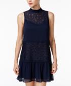Be Bop Juniors' Lace Mock-neck Shift Dress
