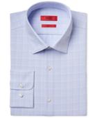 Hugo Men's Slim-fit Light Blue Check Dress Shirt