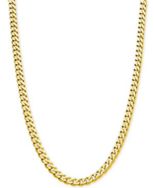 Flat Curb Link Chain 24 Necklace (8-7/8mm) In 18k Gold-plated Sterling Silver