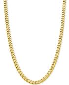 Flat Curb Link Chain 24 Necklace (8-7/8mm) In 18k Gold-plated Sterling Silver