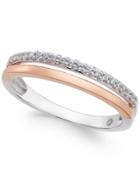 Diamond Two-tone Band (1/8 Ct. T.w.) In 14k White And Rose Gold, Or 14k White And Yellow Gold