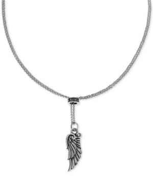 King Baby Unisex Wing 26 Adjustable Lariat Necklace In Sterling Silver