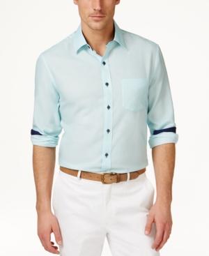 Tasso Elba Men's Diamond Texture Long-sleeve Shirt