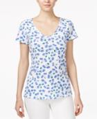 Maison Jules Printed V-neck T-shirt, Only At Macy's