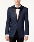 Alfani Red Men's Slim-fit Navy/black Houndstooth Evening Jacket, Created For Macy's