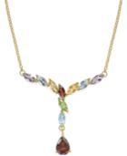 Victoria Townsend Multi-gem Drop Y-necklace (3 Ct. T.w.) In 18k Gold Over Sterling Silver