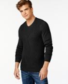 Guess Luke Crosshatch Weave V-neck Sweater