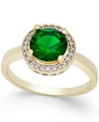 Charter Club Gold-tone Green Stone Pave Ring, Only At Macy's