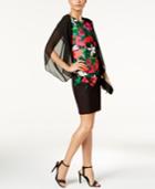 Donna Ricco Floral-print Split-sleeve Dress