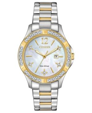 Citizen Eco-drive Women's Elektra Diamond-accent Two-tone Stainless Steel Bracelet Watch 32mm