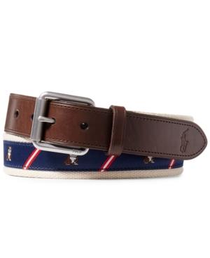 Polo Ralph Lauren Men's Bulldog-overlay Webbed Belt