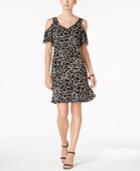 Jbs Printed Sequined Cold-shoulder Dress