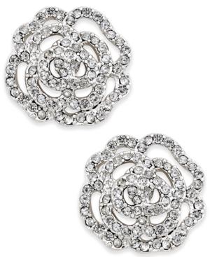 Kate Spade New York Silver-tone Pave Rose Stud Earrings