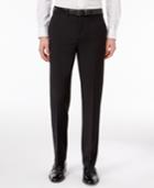 Calvin Klein Men's Extra Slim-fit Charcoal And Black Checked Core Dress Pants