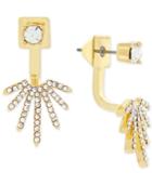 Vince Camuto Gold-tone Crystal Fan Front And Back Earrings