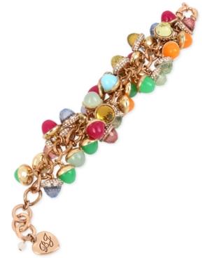Betsey Johnson Gold-tone Pave & Multi-stone Shaky Bracelet