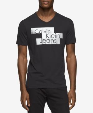 Calvin Klein Jeans Men's Stacked Block Logo Graphic-print T-shirt