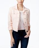 Jessica Simpson Juniors' Pixie Crystal Pink Wash Denim Jacket