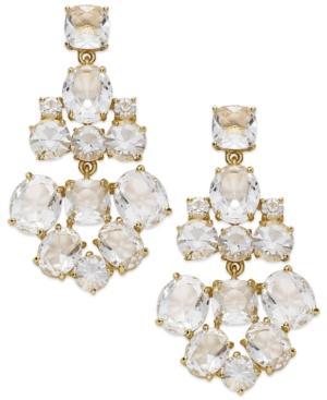 Kate Spade New York Earrings, Gold-tone Clear Glass Chandelier Earrings