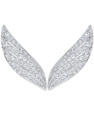 Swarovski Silver-tone Fortunately Pave Crystal Earlobe Earrings