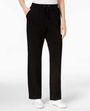 Karen Scott Petite Heathered Drawstring Pants, Created For Macy's