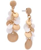 Anne Klein Gold-tone & Mother-of-pearl Shaky Disk Drop Earrings